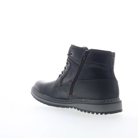 Freeman Grady F220109 Mens Black Wide Leather Lace Up Casual Dress Boots