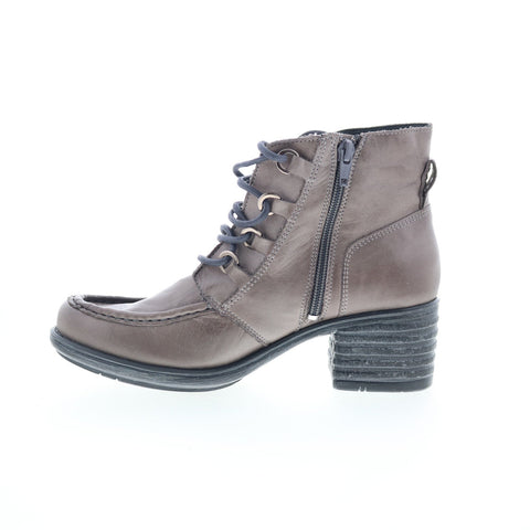 Miz Mooz Granger Womens Gray Leather Zipper Ankle & Booties Boots