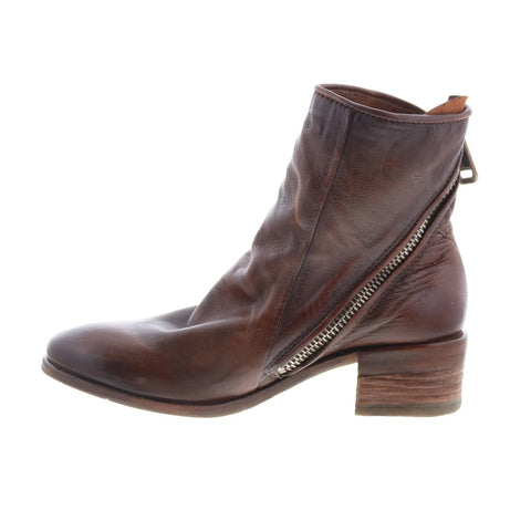 A.S. 98 Grayson Womens Brown Leather Zipper Ankle & Booties Boots