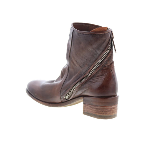 A.S. 98 Grayson Womens Brown Leather Zipper Ankle & Booties Boots
