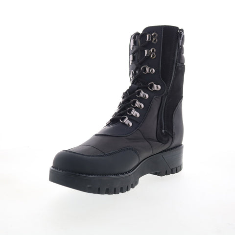Bos. & Co. Greer Prima Womens Black Leather Lace Up Casual Dress Boots