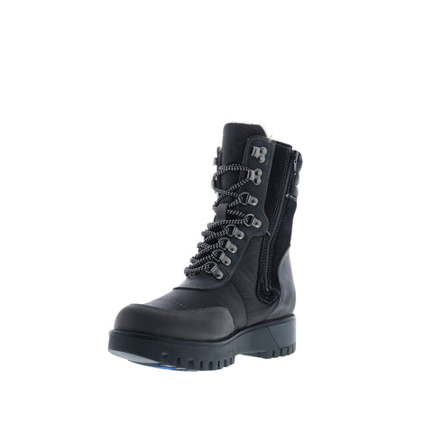Bos. & Co. Greer Prima Womens Black Suede Lace Up Casual Dress Boots