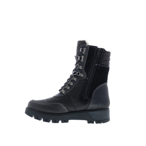 Bos. & Co. Greer Prima Womens Black Suede Lace Up Casual Dress Boots