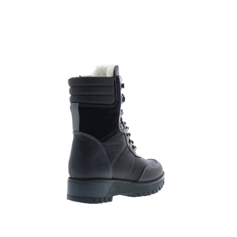 Bos. & Co. Greer Prima Womens Black Suede Lace Up Casual Dress Boots