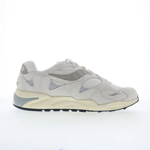 Saucony Grid Shadow 2 S70772-5 Mens White Suede Lifestyle Sneakers Shoes