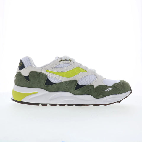 Saucony Grid Shadow 2 S70772-6 Mens White Suede Lifestyle Sneakers Shoes