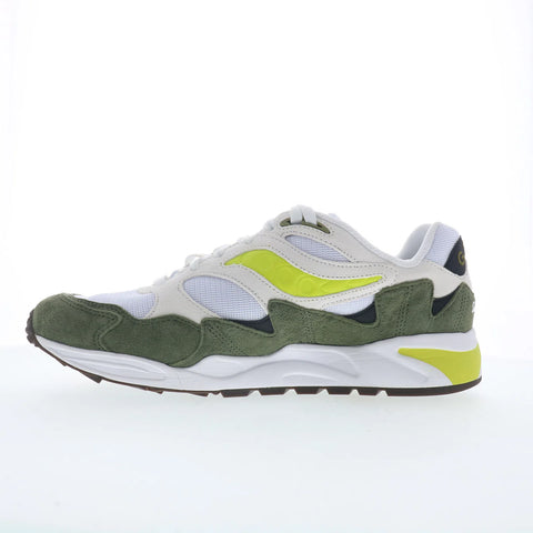 Saucony Grid Shadow 2 S70772-6 Mens White Suede Lifestyle Sneakers Shoes