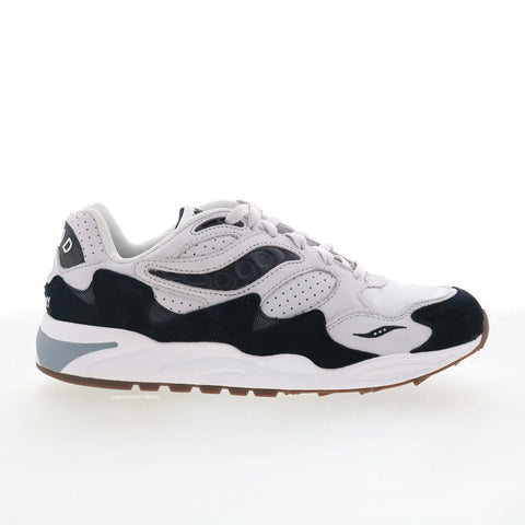 Saucony Grid Shadow 2 S70773-3 Mens White Suede Lifestyle Sneakers Shoes