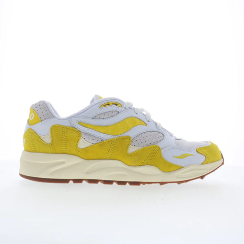 Saucony Grid Shadow 2 S70813-1 Mens White Suede Lifestyle Sneakers Shoes