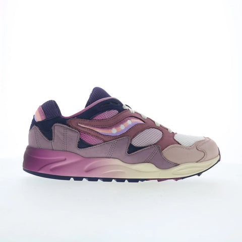 Saucony Grid Shadow 2 S70838-1 Mens Pink Suede Lifestyle Sneakers Shoes