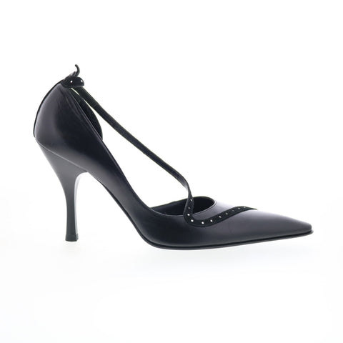 Guido Sgariglia GS1 Womens Black Leather Slip On Pumps Heels Shoes