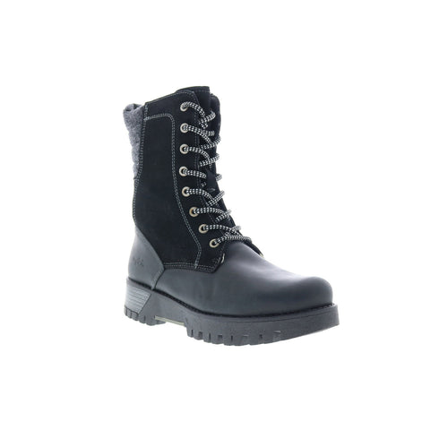 Bos. & Co. Guide Prima Womens Black Leather Lace Up Casual Dress Boots