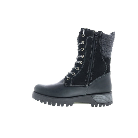 Bos. & Co. Guide Prima Womens Black Leather Lace Up Casual Dress Boots