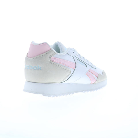 Reebok Glide Ripple Womens White Leather Lifestyle Sneakers Shoes