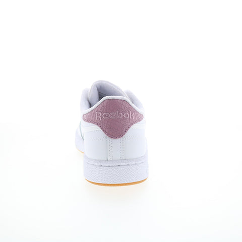 Reebok Club C 85 Womens White Leather Lace Up Lifestyle Sneakers Shoes