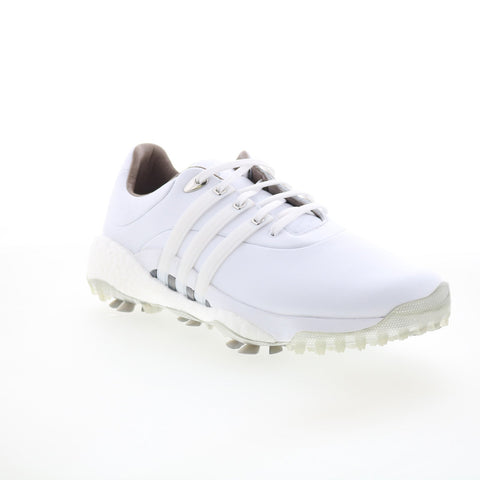 Adidas Tour360 22 GV7245 Mens White Leather Lace Up Athletic Golf Shoes