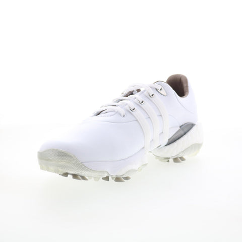 Adidas Tour360 22 GV7245 Mens White Leather Lace Up Athletic Golf Shoes