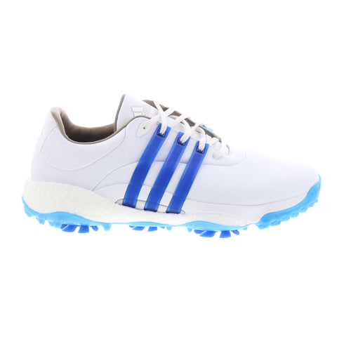 Adidas Tour360 22 GV9400 Mens White Leather Lace Up Athletic Golf Shoes