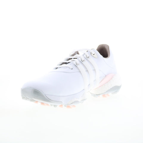 Adidas Tour360 22 GV9662 Womens White Leather Lace Up Athletic Golf Shoes