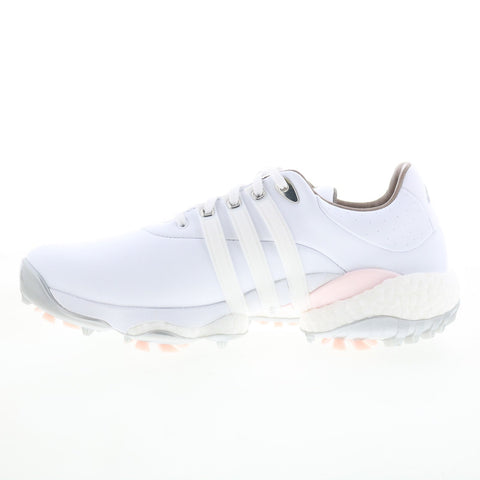 Adidas Tour360 22 GV9662 Womens White Leather Lace Up Athletic Golf Shoes