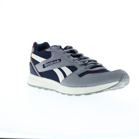 Reebok GL1000 Mens Gray Leather Lace Up Lifestyle Sneakers Shoes