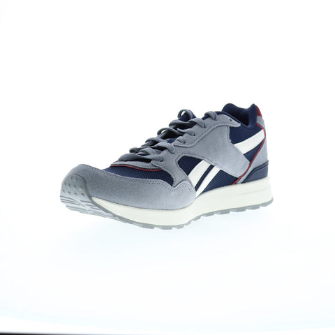 Reebok GL1000 Mens Gray Leather Lace Up Lifestyle Sneakers Shoes