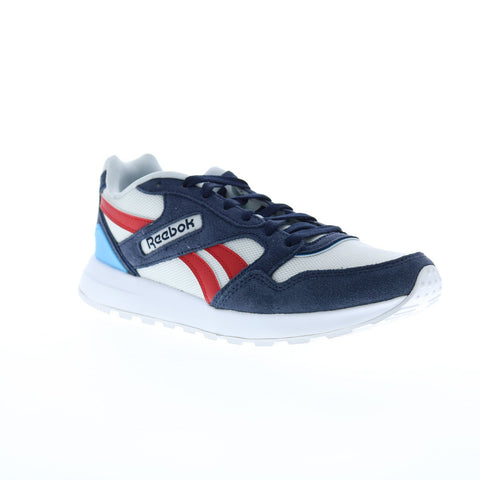 Reebok GL1000 Mens Blue Leather Lace Up Lifestyle Sneakers Shoes