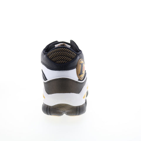 Reebok The Answer DMX Mens Black Leather Lace Up Lifestyle Sneakers Shoes