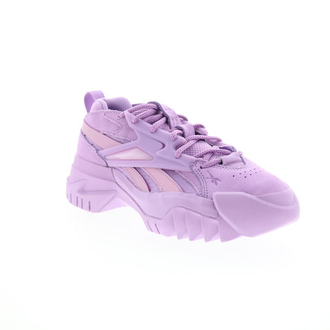 Reebok Club C V2 Cardi B Womens Purple Leather Lifestyle Sneakers Shoes