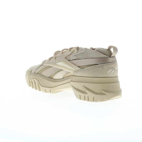 Reebok Club C Cardi B V2 Womens Beige Leather Lifestyle Sneakers Shoes