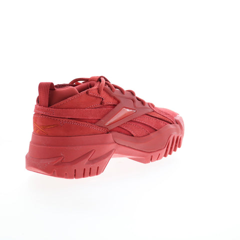 Reebok Club C V2 Cardi B Womens Red Suede Lace Up Lifestyle Sneakers Shoes
