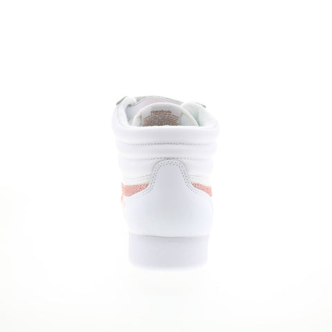 Reebok Freestyle F/S HI Womens White Leather Lifestyle Sneakers Shoes
