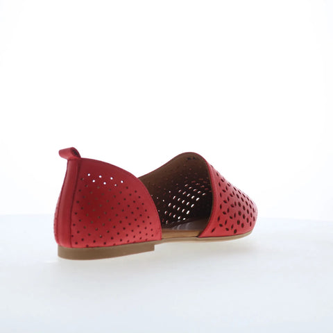 Miz Mooz Gwenna Womens Red Leather Slip On Loafer Flats Shoes