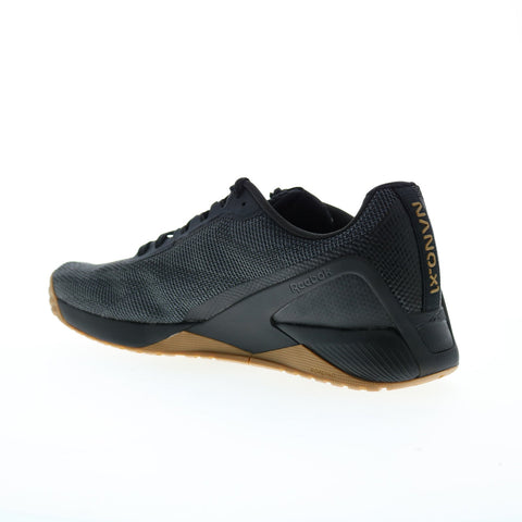 Reebok Nano X1 Grit Mens Black Canvas Athletic Cross Training Shoes