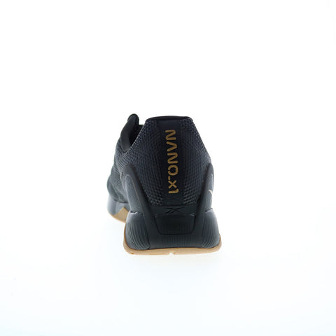 Reebok Nano X1 Grit Mens Black Canvas Athletic Cross Training Shoes