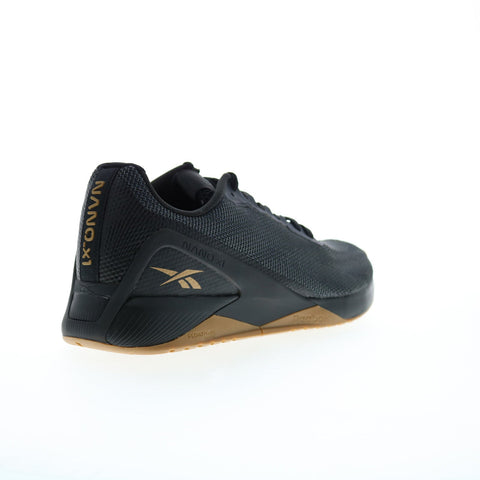 Reebok Nano X1 Grit Mens Black Canvas Athletic Cross Training Shoes