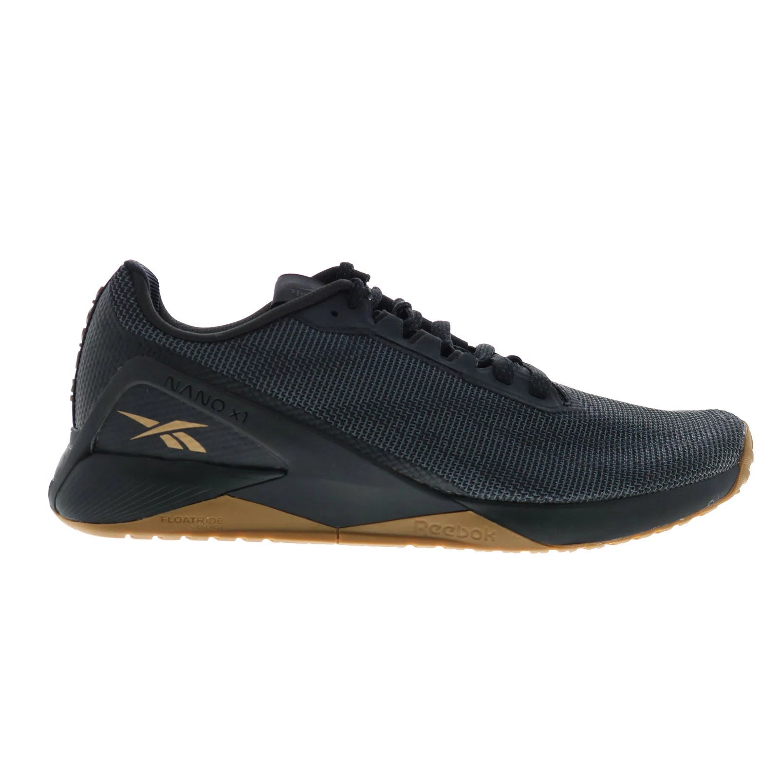 Reebok Nano X1 Grit Mens Black Canvas Lace Up Athletic Cross