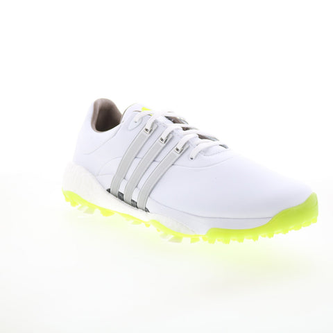 Adidas Tour360 22 GX4128 Mens White Leather Lace Up Athletic Golf Shoes