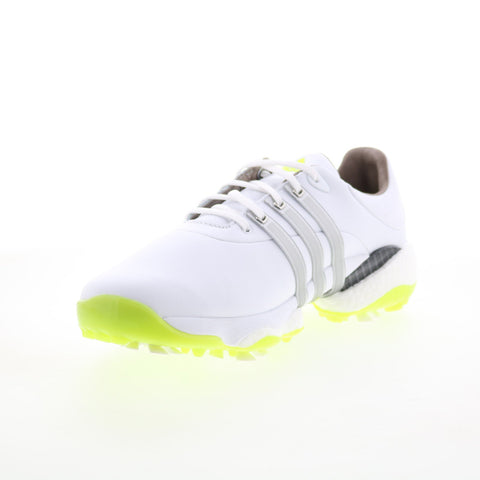 Adidas Tour360 22 GX4128 Mens White Leather Lace Up Athletic Golf Shoes