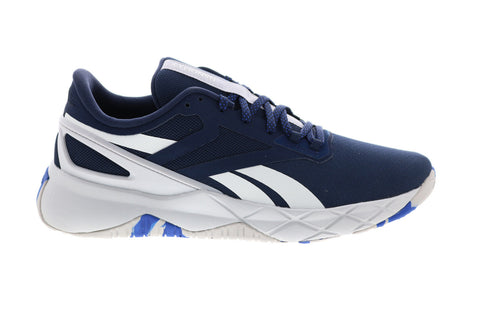 Reebok Nanoflex TR Mens Blue Canvas Lace Up Athletic Cross Training Shoes