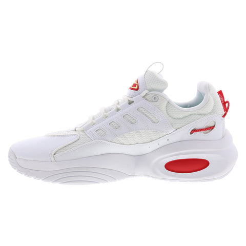 Reebok Solution Mid Mens White Synthetic Lace Up Athletic Basketball Shoes