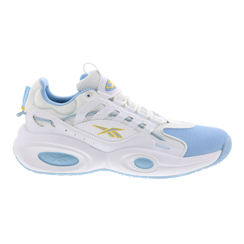 Reebok Solution Mid Mens White Synthetic Lace Up Athletic Basketball Shoes