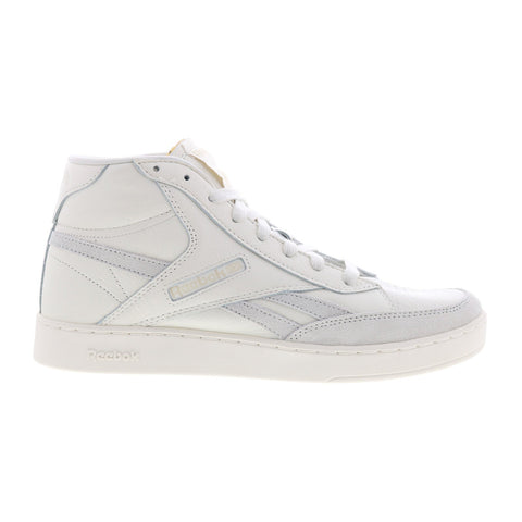 Reebok Club C Form Hi Mens Beige Leather Lace Up Lifestyle Sneakers Shoes