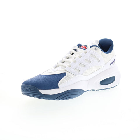 Reebok Solution Mid Mens Blue Synthetic Lace Up Athletic Basketball Shoes