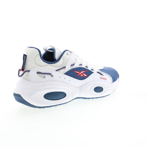 Reebok Solution Mid Mens Blue Synthetic Lace Up Athletic Basketball Shoes