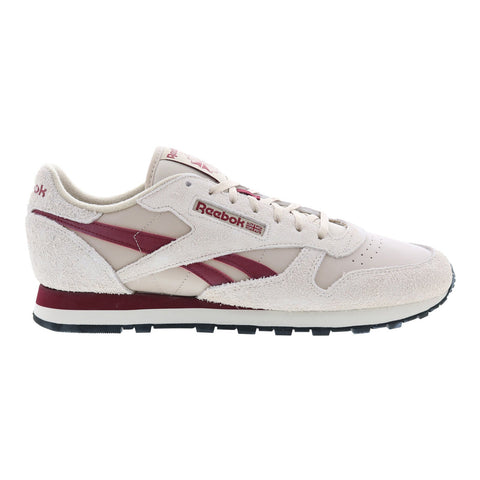 Reebok Classic Leather Mens Beige Suede Lace Up Lifestyle Sneakers Shoes