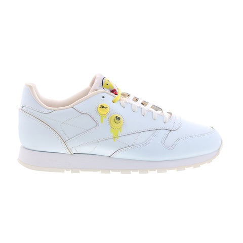 Reebok Classic Leather Pump 50TH Smiley Mens White Lifestyle Sneakers Shoes