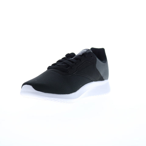 Reebok Fluxlite Mens Black Canvas Lace Up Athletic Cross Training Shoes