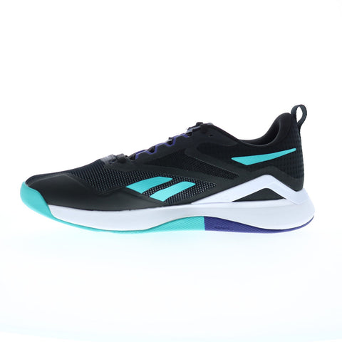 Reebok Nanoflex TR 2.0 Mens Black Mesh Lace Up Athletic Cross Training Shoes