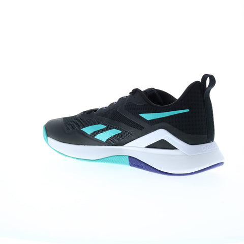 Reebok Nanoflex TR 2.0 Mens Black Mesh Lace Up Athletic Cross Training Shoes
